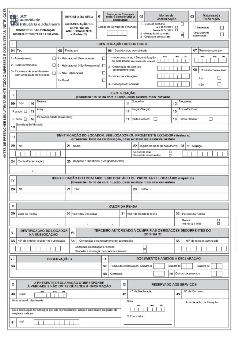 modelo de finanças de aluguel em Portugal